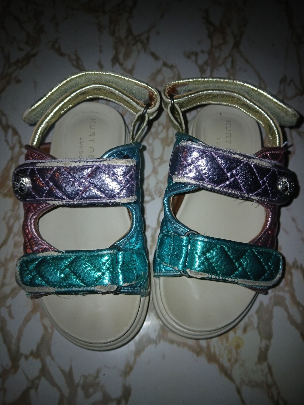 Used Kurt Geiger Mini Orson Quilted Kids Sandals.